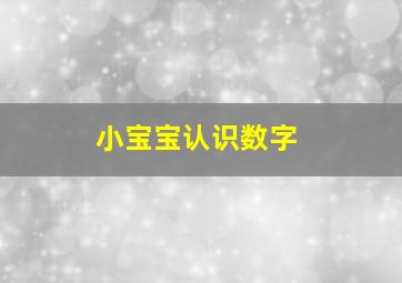 小宝宝认识数字