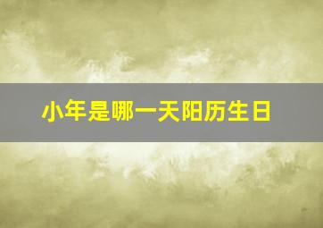 小年是哪一天阳历生日