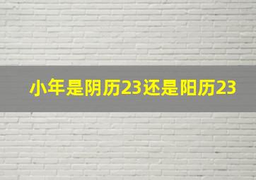 小年是阴历23还是阳历23