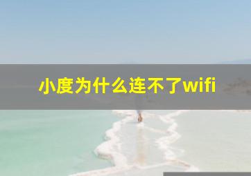 小度为什么连不了wifi