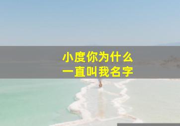 小度你为什么一直叫我名字