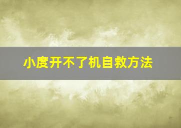 小度开不了机自救方法