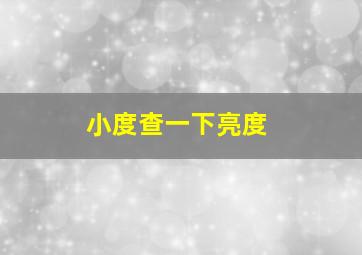 小度查一下亮度