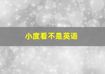 小度看不是英语