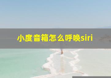 小度音箱怎么呼唤siri