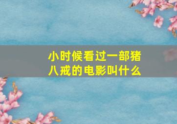 小时候看过一部猪八戒的电影叫什么