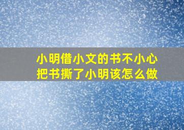 小明借小文的书不小心把书撕了小明该怎么做