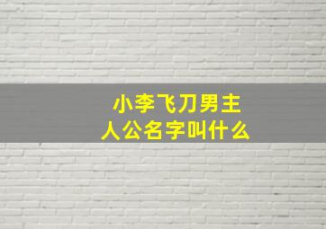 小李飞刀男主人公名字叫什么