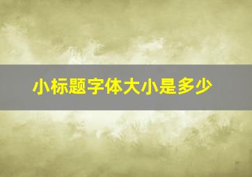 小标题字体大小是多少