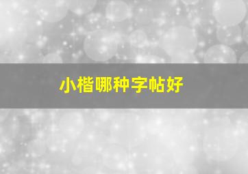 小楷哪种字帖好