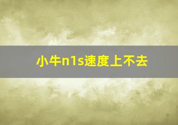 小牛n1s速度上不去