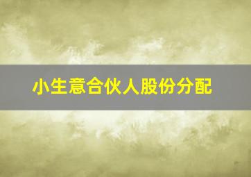 小生意合伙人股份分配