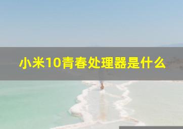 小米10青春处理器是什么