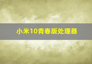 小米10青春版处理器