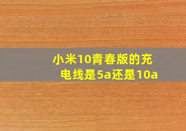 小米10青春版的充电线是5a还是10a