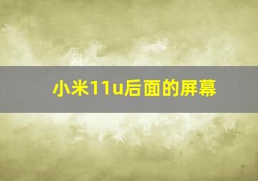 小米11u后面的屏幕