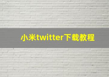 小米twitter下载教程