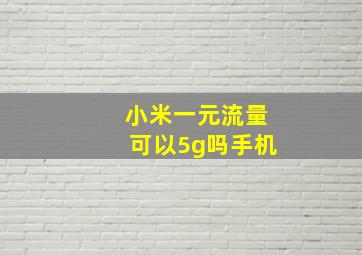 小米一元流量可以5g吗手机