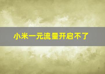 小米一元流量开启不了