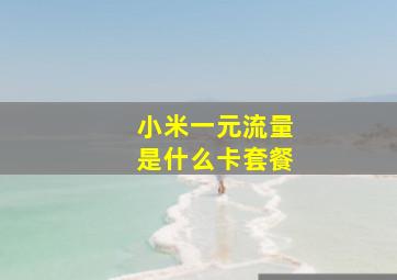 小米一元流量是什么卡套餐