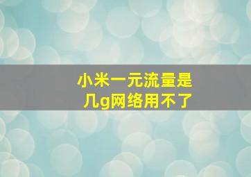 小米一元流量是几g网络用不了