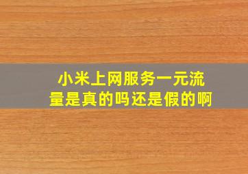 小米上网服务一元流量是真的吗还是假的啊