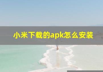 小米下载的apk怎么安装