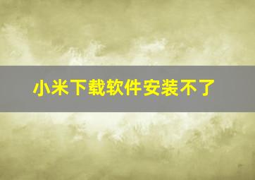 小米下载软件安装不了