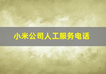 小米公司人工服务电话