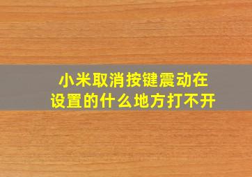 小米取消按键震动在设置的什么地方打不开