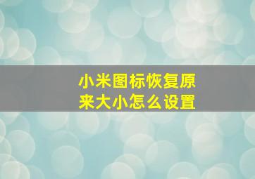 小米图标恢复原来大小怎么设置