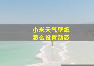 小米天气壁纸怎么设置动态