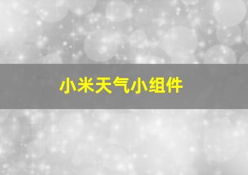 小米天气小组件