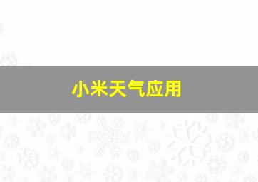 小米天气应用