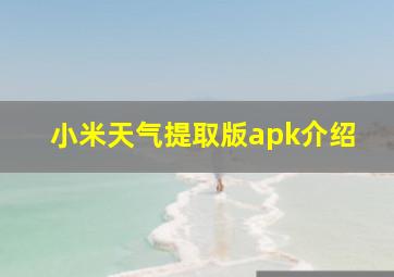 小米天气提取版apk介绍