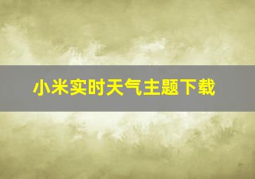 小米实时天气主题下载