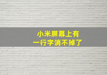 小米屏幕上有一行字消不掉了