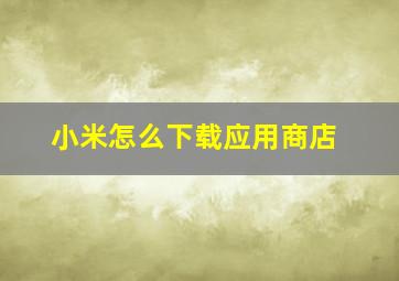 小米怎么下载应用商店