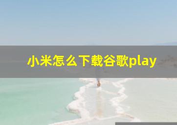 小米怎么下载谷歌play