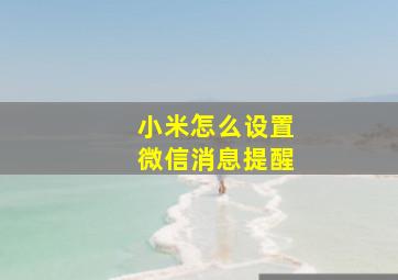 小米怎么设置微信消息提醒