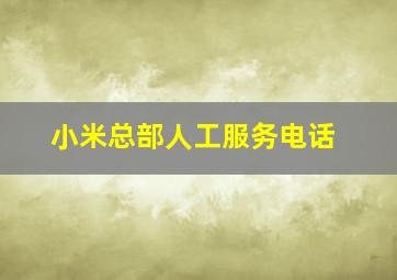 小米总部人工服务电话