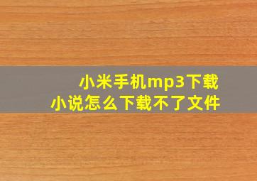 小米手机mp3下载小说怎么下载不了文件