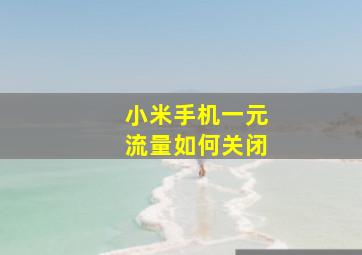 小米手机一元流量如何关闭