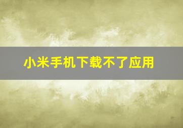 小米手机下载不了应用