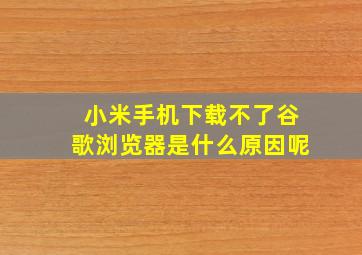 小米手机下载不了谷歌浏览器是什么原因呢