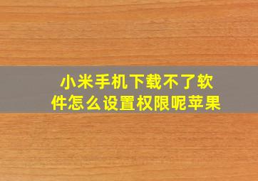 小米手机下载不了软件怎么设置权限呢苹果