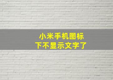 小米手机图标下不显示文字了