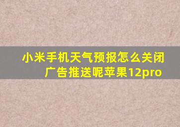 小米手机天气预报怎么关闭广告推送呢苹果12pro