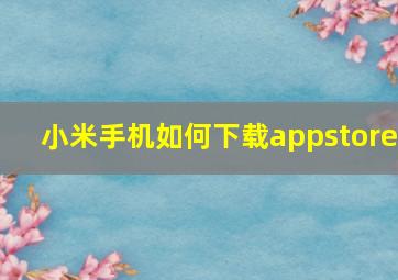 小米手机如何下载appstore