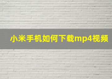 小米手机如何下载mp4视频